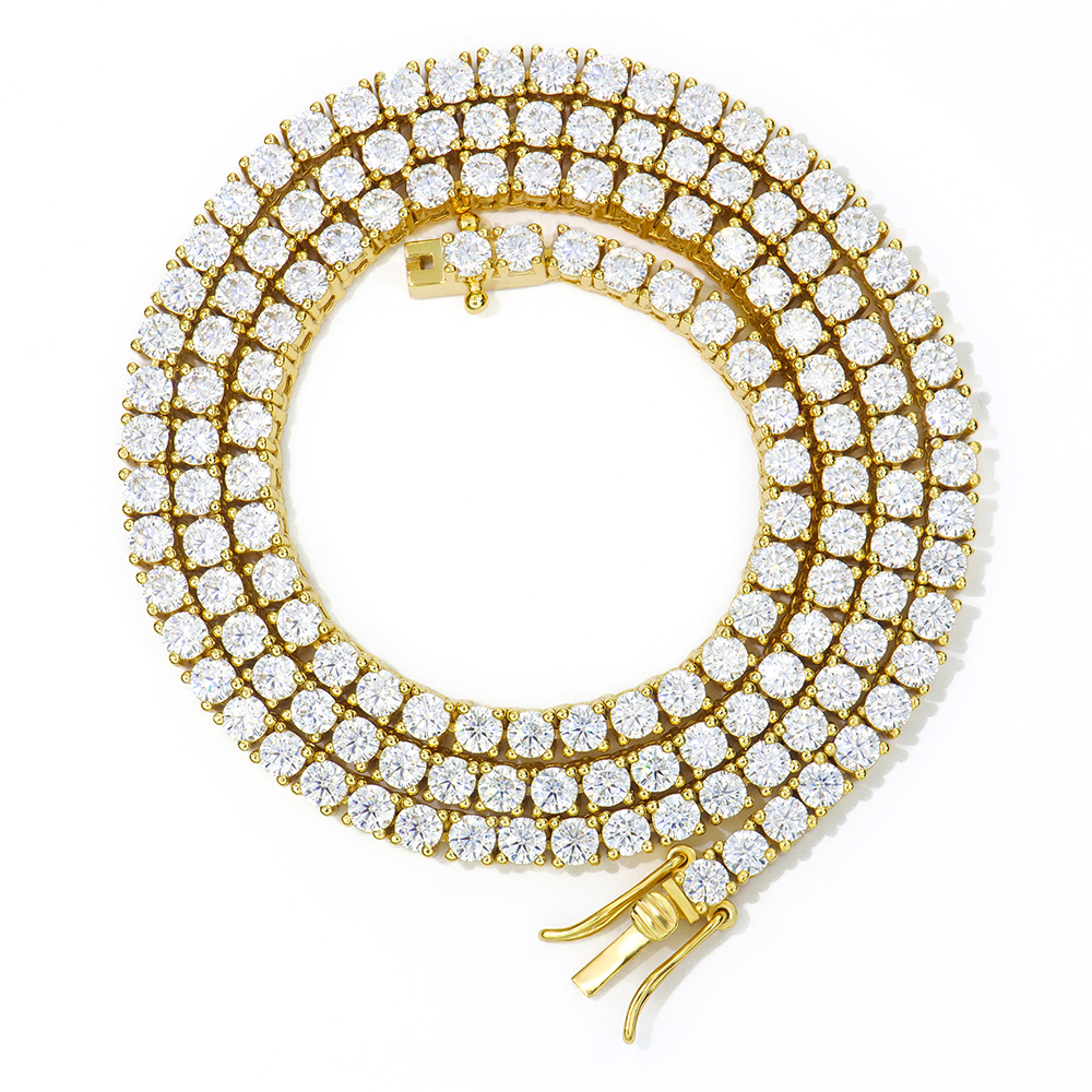 8-Gold 3mm 22in Tennis Necklace
