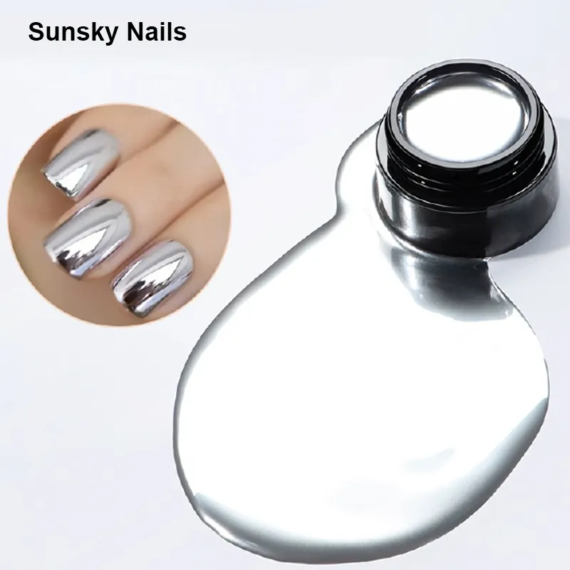 Sunsky móng tay nhà máy kim loại siêu hiệu ứng gương nail sơn gel 5ml Chrome Gel Sản phẩm làm đẹp cho phụ nữ
