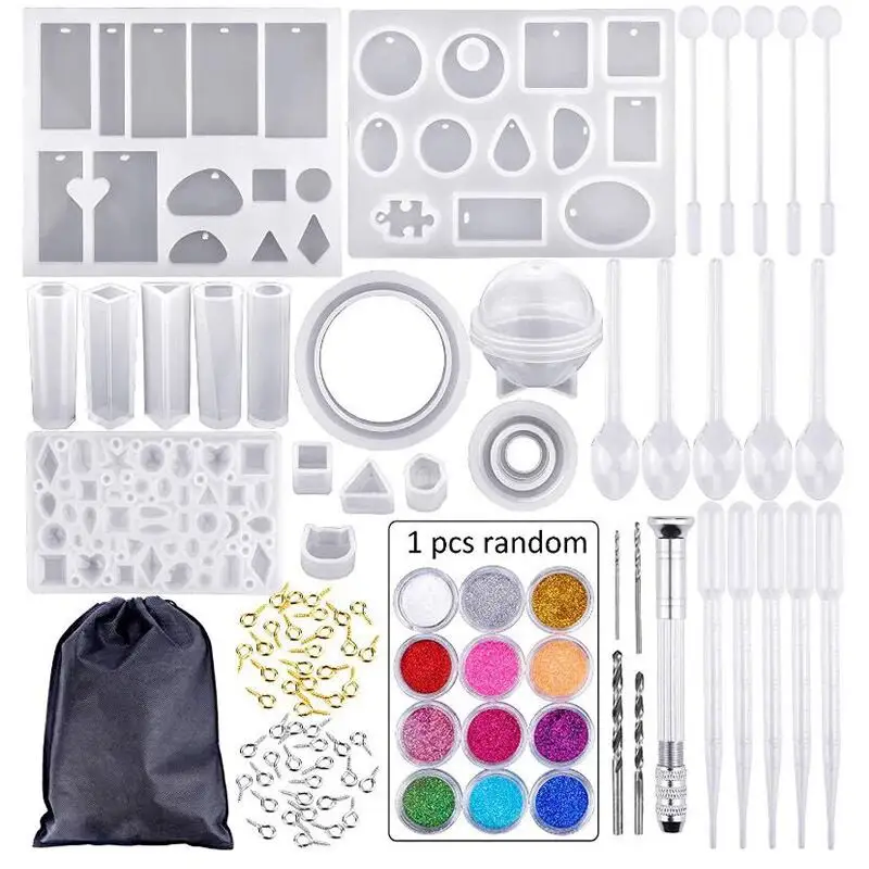 83Pcs 94Pcs DIY คริสตัลเรซิ่นเครื่องประดับหัตถกรรมชุดเครื่องมือ3D คริสตัลซิลิโคนแม่พิมพ์เรซิน