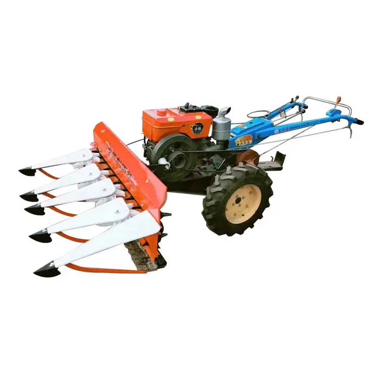 Hot Sale 4G-100 Farm Walking Trator Montado Mini Arroz Trigo Milho Colheitadeira Ceifeira Máquina De Colheita De Milho De Milho 100cm