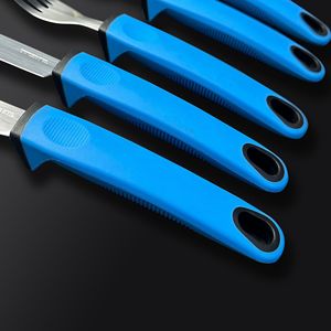 Stainless Steel Five-Piece Adaptive Tableware Set for Elderly Arthritis Assistance Hand-Holding Fork and Spoon for <strong>Parkinson's</strong> - Product Image 5