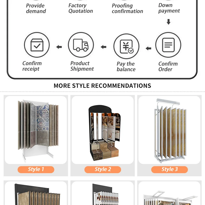 New Arrival Sample Turn Page Wood Floor Standing Stone Wing Granite Ceramic Tile Plate Page-Turning Panel Display Rack Showroom