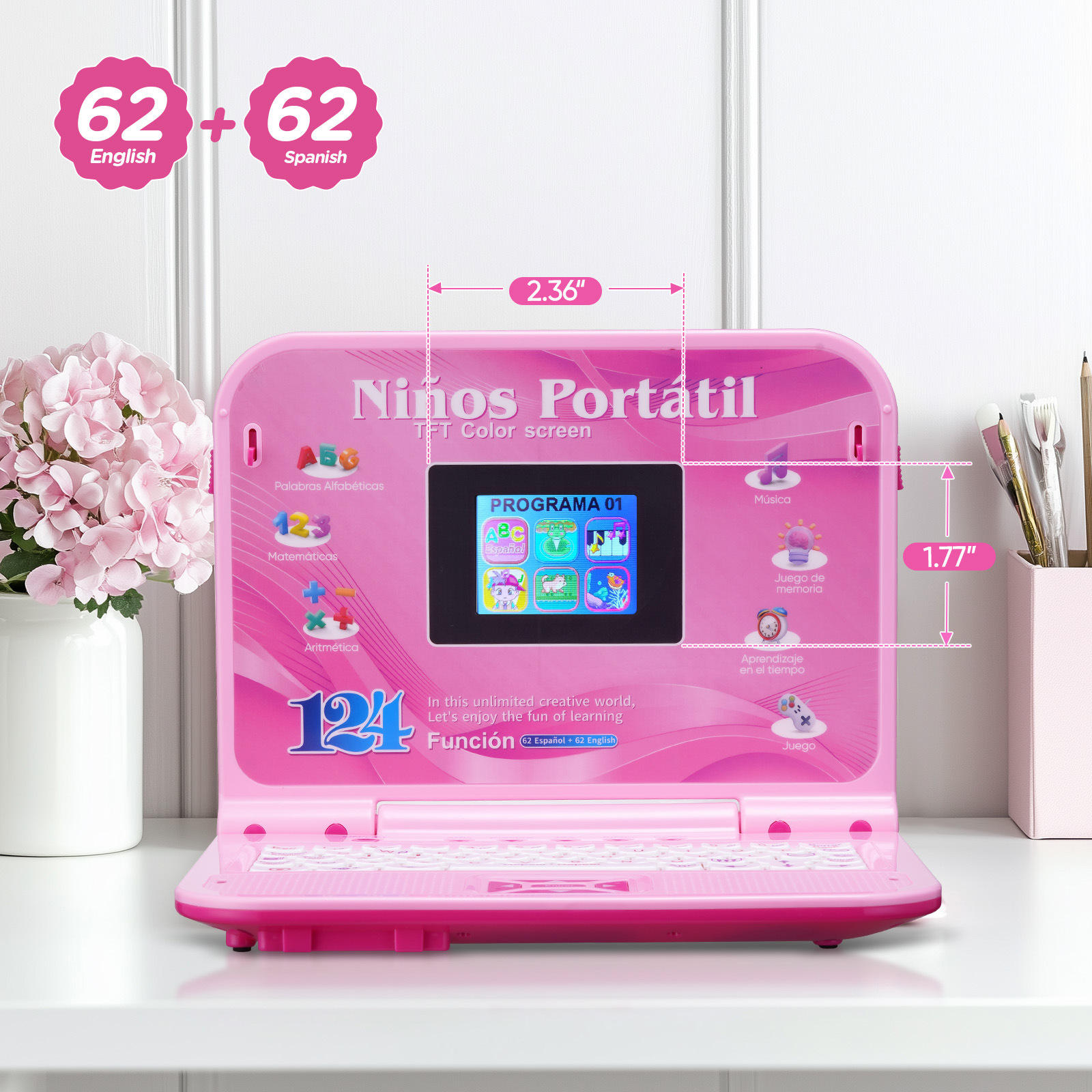 ENGLISH SPANISH124 PINKCOLORSCREEN