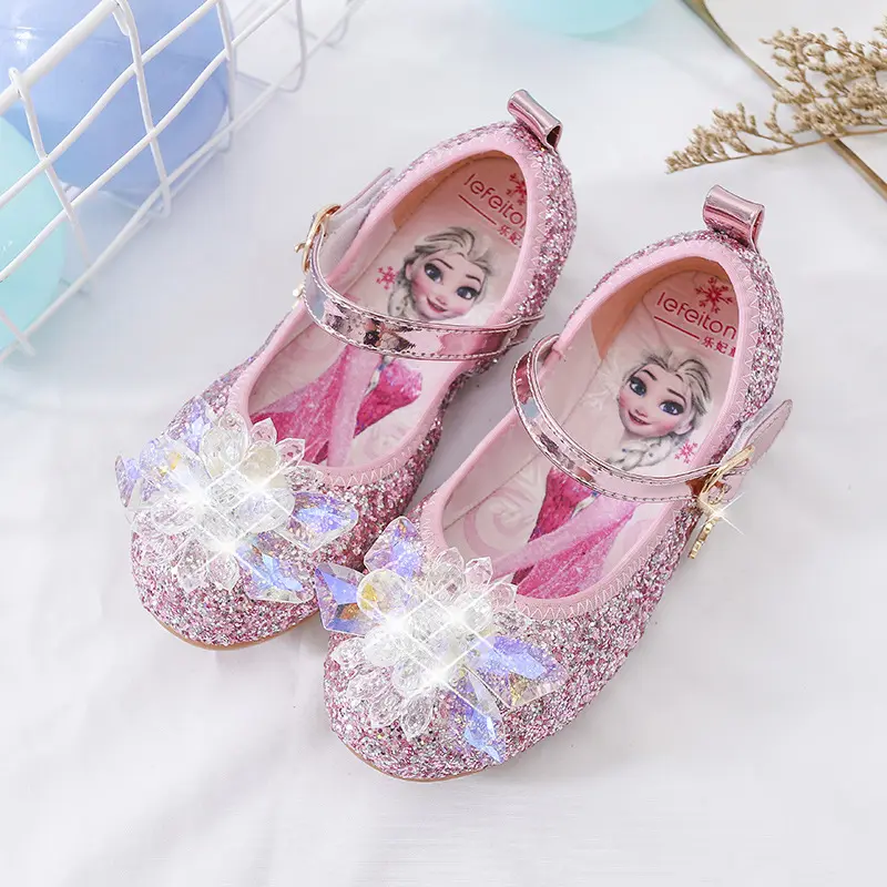 Zapatos de princesa para niños y niñas, zapatillas de vestir de fiesta de boda con perlas, 2022