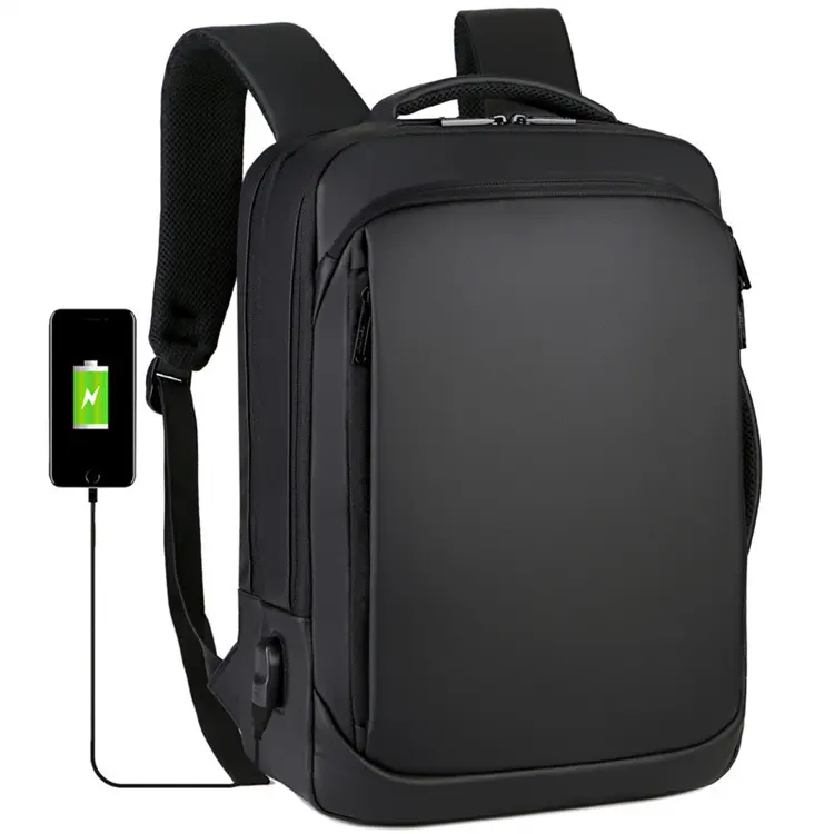 Sac à dos de voyage de grande capacité avec Logo personnalisé, sac à dos d'affaires pour ordinateur portable avec chargeur USB pour une utilisation quotidienne