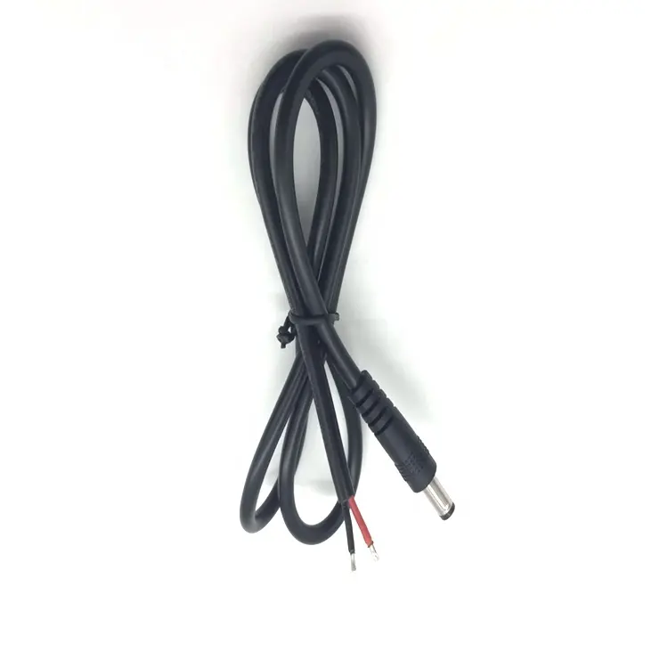 Cable de conexión de núcleo de enchufe, 5,5x2,1 CC, chapado en estaño, 2 pines, muestras gratis