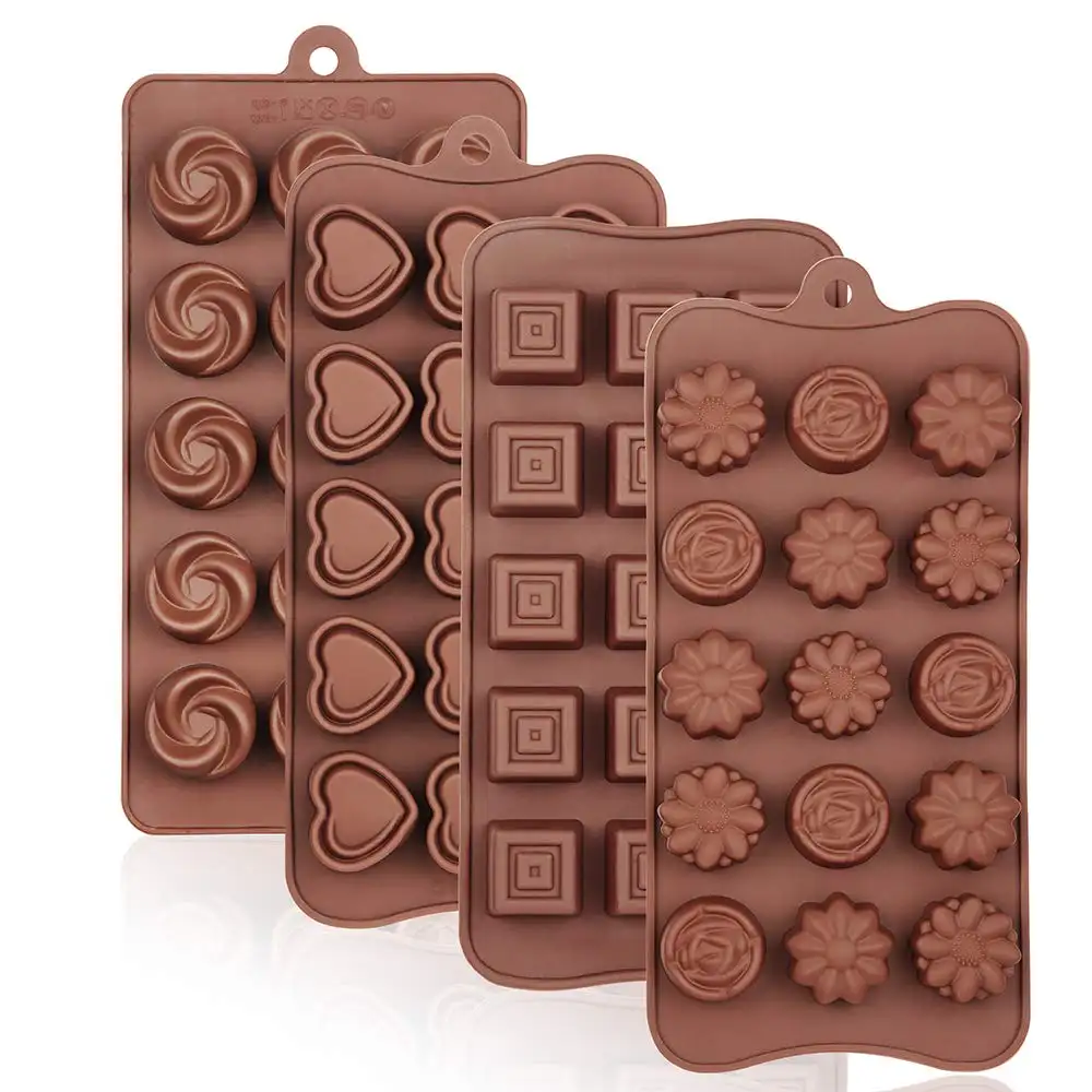 Molde antiadherente para hornear dulces suaves de liberación rápida, molde personalizado con forma de corazón de silicona para bolas de Chocolate