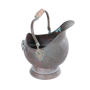 Kabartmalı tasarım ile el yapımı katı pirinç kömür kova kaliteli depolama kömür için özelleştirilmiş şekil ve boyut kömür kova - Product Image 4