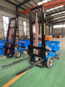 Carretilla elevadora eléctrica pequeña y simple de cuatro ruedas, miniapilador de grúa para montar, transportador de camiones de carga y descarga hidráulica - Product Image 2
