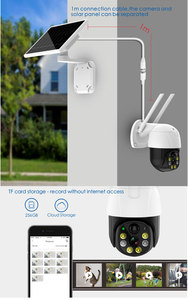 Cámara tipo bala Domo Solar inalámbrica de 3.0MP, resolución de 1080p, IP66, resistente al agua, aplicación V380Pro, Compatible, Sensor PTZ Ccd, WiFi 4G Solar - Product Image 4