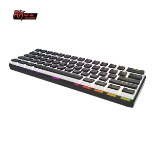 Teclado mecánico personalizado con cable, 61 teclas pudding con cubierta transparente rgb led 60%, para videojuegos - Product Image 6