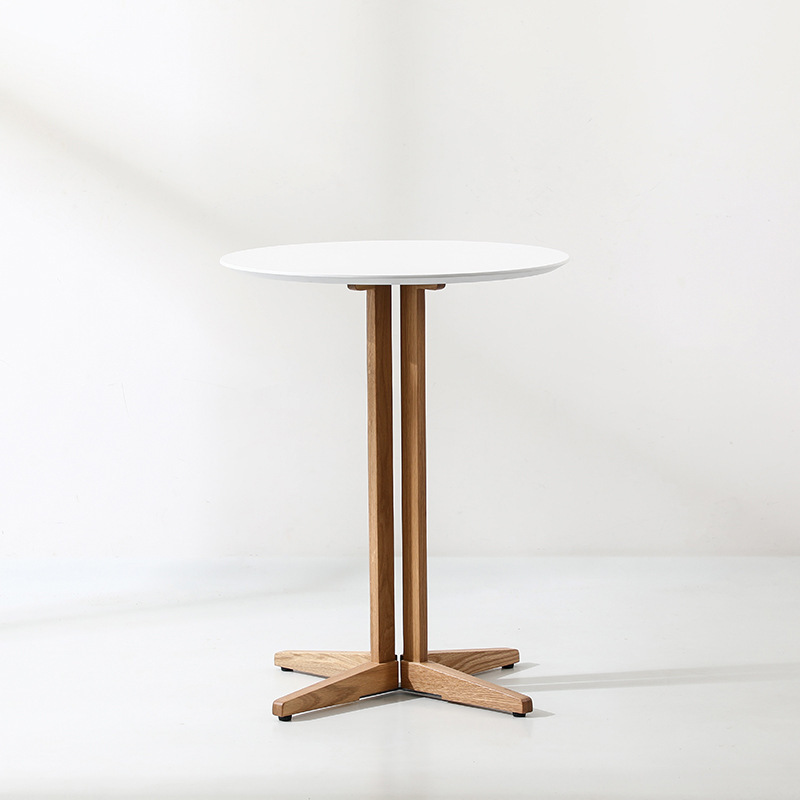 60 superficie rotonda bianca + gambe in legno originale