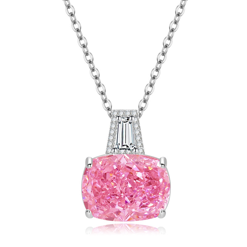Single pendant+OShaped chain (dark pink)