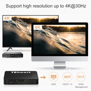 TESmart-Divisor de Audio y vídeo, 1 entrada, 2 salidas, 4K, HDMI, 2 4 8 16 vías, 2 en 4, salida HDMI 20, divisor V1.4 para multimonitores
