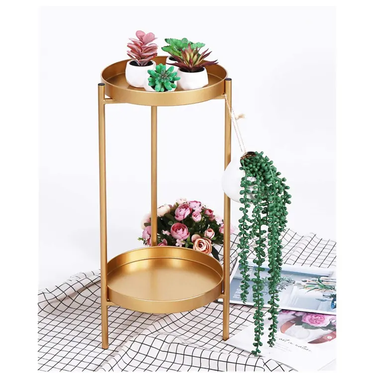 Vendita calda nuovo stile semplice oro Indoor ghisa metallo giardino fiore Stand alto pianta vaso di fiori Stand per la decorazione domestica