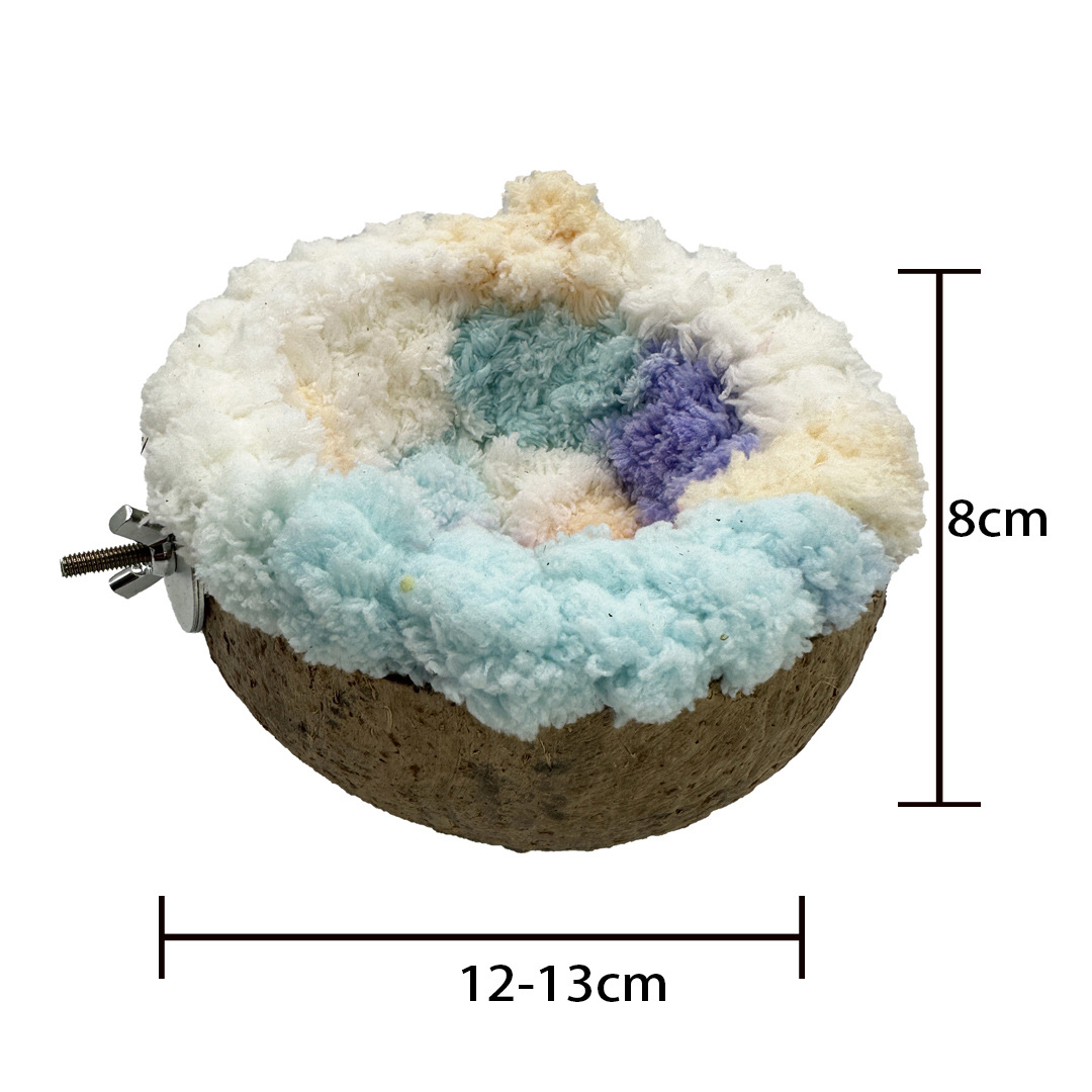 Candy Color Cotton Lined Coconut Hamster House
