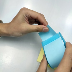 定制设计师卷便条纸备忘录文具回收彩色不干胶后便条纸卷带塑料分配器 - Product Image 4