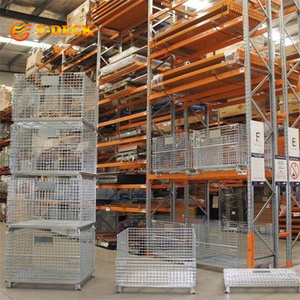 <span class=keywords><strong>Cage</strong></span> d'empilage en treillis métallique pliable galvanisé pour entrepôt - Product Image 4