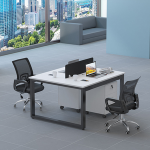 Factory Direct Sale <strong>Simple</strong> Design Modern Office Staff Workstation <strong>Computer</strong> Combination 4- Seat <strong>Desk</strong> and Chair with High Quality - Product Image 2