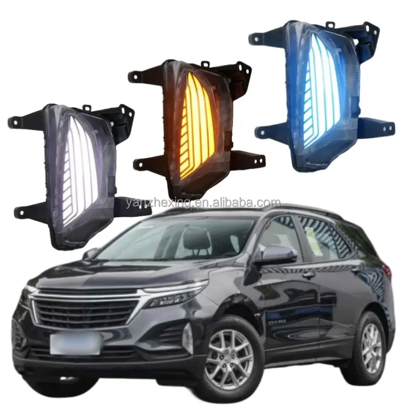 Dinamik dönüş sinyali su geçirmez ABS araba DRL 12V LED gündüz koşu işık Chevrolet Equinox için LED sis lambası yanar 2022 2023
