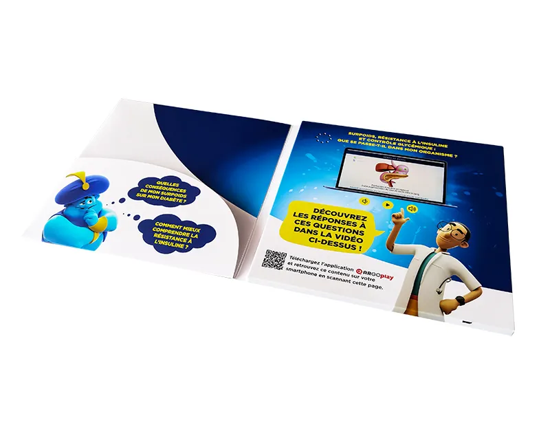 Dirancang dengan baik hadiah merk pemasaran layar lcd 7 inci kartu ucapan dengan buku bisnis mailer kartu video brosur
