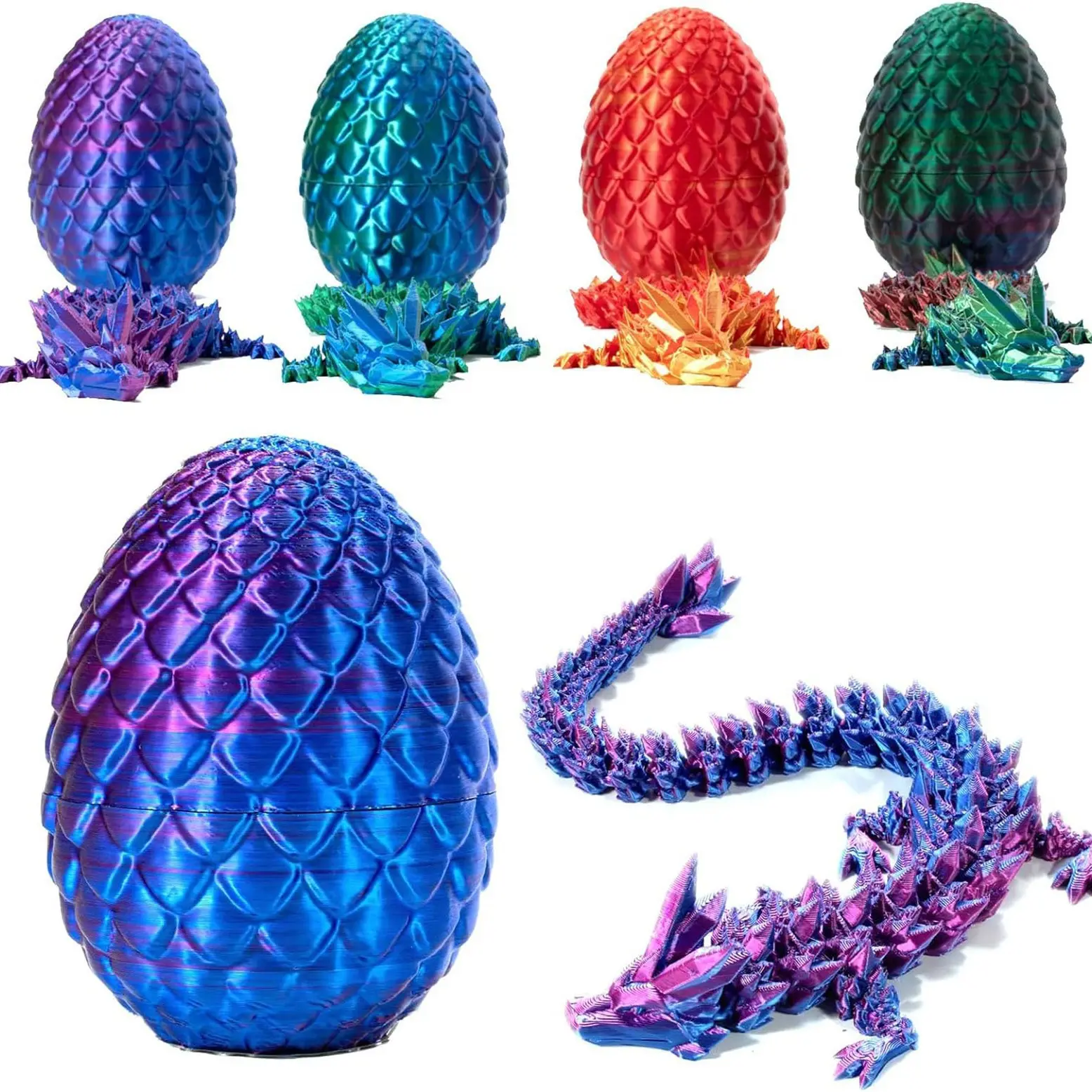 Новый креативный 3d Печатный шарнирный Хрустальный дракон с яйцом дракона