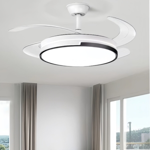 工厂OEM ODM智能Led吊扇现代装饰3色led灯智能遥控隐形吊扇 - Product Image 1
