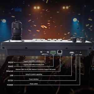 Controlador PTZ con pantalla LCD, dispositivo de control de teclado RS422/RS232/RJ45, 2 unidades