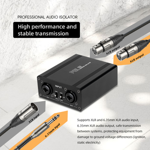 Aislador de audio de doble canal, salida de entrada de audio 6,35 XLR, mezclador de PC de ruido de sonido actual, micrófono, removedor de filtro de tierra común