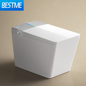 インテリジェントBiditスマートトイレ自動オープン電子隠しタンクスクエアボウルリモコン床用トイレ洗面台 - Product Image 1