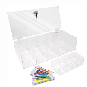 Para ekle 5 bölme temizle nakit organizatör para saklama kutusu akrilik para tepsisi - Product Image 4