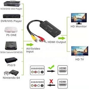 RCA到hdmi转换器rca到hdmi适配器电缆复合到HDMI适配器支持1080P PAL/NTSC用于PS2 Xbox VHS VCR PS3 - Product Image 2