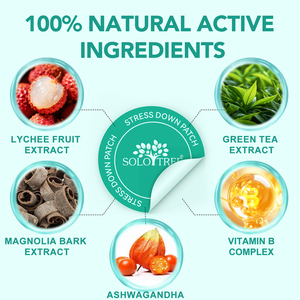 Solotree 30 đếm qua da chăm sóc sức khỏe các bản vá lỗi căng thẳng cứu trợ vá cảm xúc cân bằng hỗ trợ thư giãn bình tĩnh căng thẳng xuống các bản vá lỗi - Product Image 3