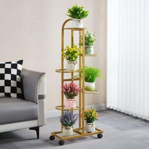 Sky-Touch 6-Tier kim loại trong nhà/ngoài trời nhà máy đứng 118cm hoa cao kệ với bánh xe di chuyển nguồn cung cấp vườn Rack hiển thị - Product Image 6