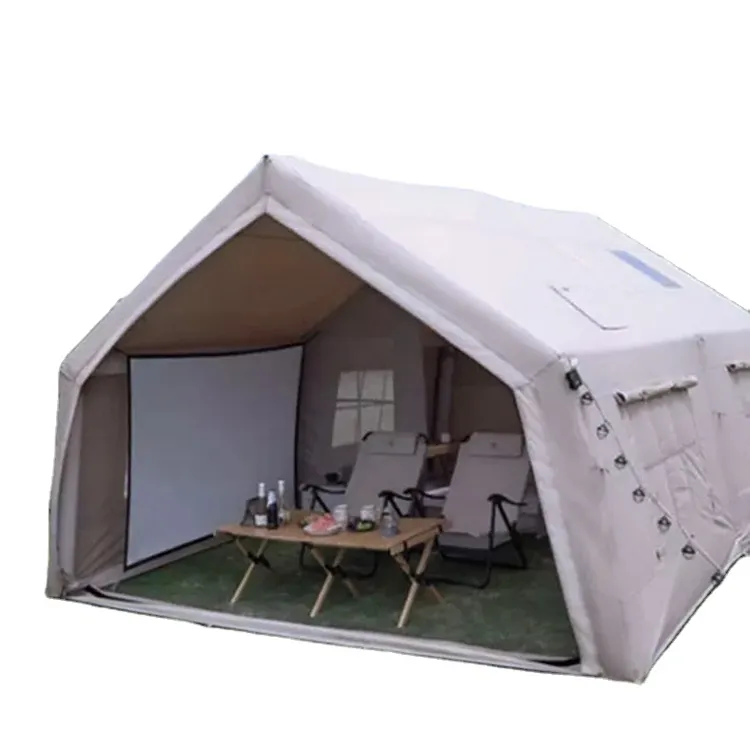 Tente de camping personnalisée, tente dôme gonflable à pompe, cabine en toile, tente de camping en plein air, tentes de camping de luxe en toile