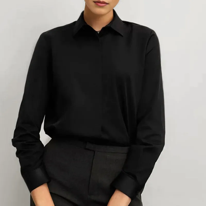 Blusa feminina com padrões personalizados, camisa de escritório para mulheres, blusa feminina formal mais recente para 2024/
