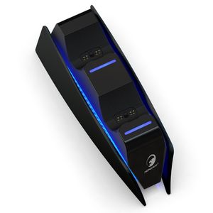 PS5控制器的RGB灯双充电三保护安全双感应控制器的发光二极管充电器站坞站 - Product Image 5
