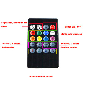 20 Keys LED RGB Controller DC 5V USB Music Sync IR รีโมทคอนโทรลสำหรับ6A SMD 3528 5050 RGB LED Strip Lights Tape - Product Image 3
