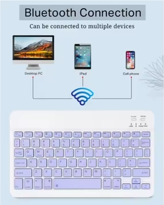 Portable Wireless RGB Backlit <strong>Keyboard</strong> Mouse Combo USB Interface Blue Tooth Mouse for <strong>Android</strong> Phone Inalambric Teclado Y Mouse - Product Image 3