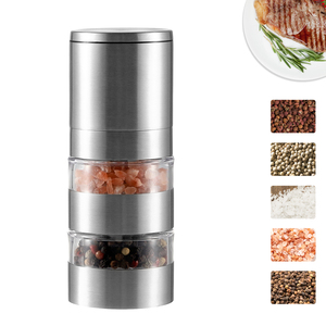Mutfak eşyaları 2 adet Mini taşınabilir biber ve tuz değirmeni Set istiflenebilir baharat baharat Mills tuz Mills karabiber değirmeni seti - Product Image 5