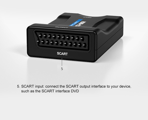Adaptador convertidor scart a hdmi 1080p, adaptador de Audio y vídeo con alimentación para HDTV, DVD, para caja STB, Plug and Play con cable usb