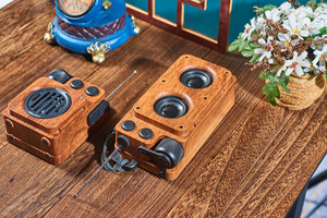 Mini kablosuz hoparlör çok fonksiyonlu Retro ev Subwoofer hoparlör büyük kapasiteli pil ses kutusu ile Aux TF - Product Image 4
