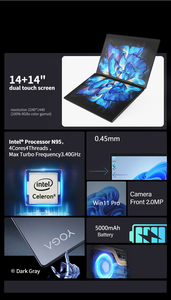 E140D Logotipo personalizado Doble pantalla táctil de 14 pulgadas 2 en 1 Tablet Yoga Computer PC Nuevo IPS Business Laptop con doble pantalla táctil - Product Image 3