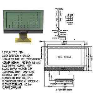 Individuelle Größe 128 x 64 FPC FFC Connect 8 x 32 64 x 32 128 x 128 Fstn Grafik kleine Punkt runde Lcd-Punt-Matrix-Anzeigenbildschirm - Product Image 4