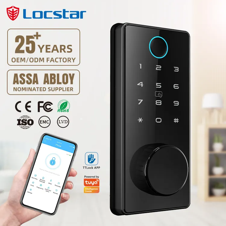 TTlock Intelligent Wifi Door Lock Digital Deadbolt with Fingerprint Keycard Keyless Electronic Keypad BLE APP Smart Home Lock