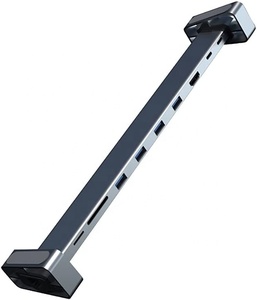 Estación de acoplamiento con función de soporte desmontable 9 en 1, USB 3,2 tipo C, Ethernet, HDMI, SD, TF, PD, Hub convertidor multipuerto