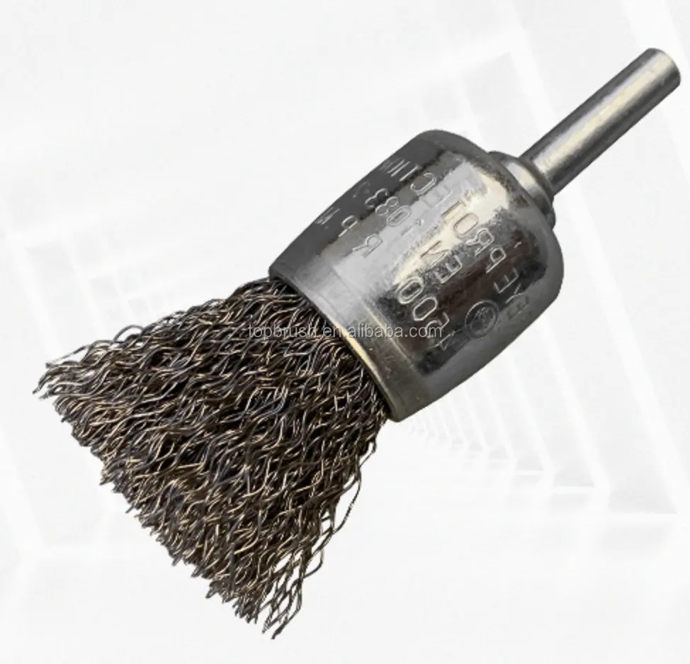 High品質6ミリメートルShank RPM 22000 Stainless SteelワイヤーブラシKnot Type Pen Brush Shape Crimped Wire End Brush For Grinder Drill