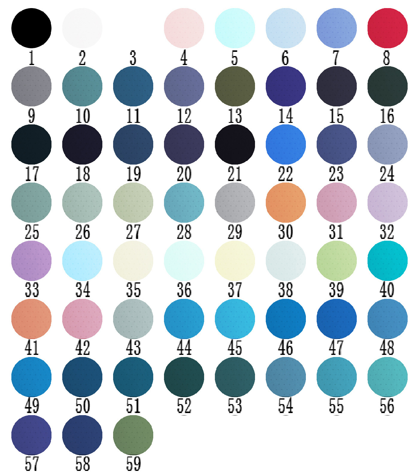couleurs disponibles