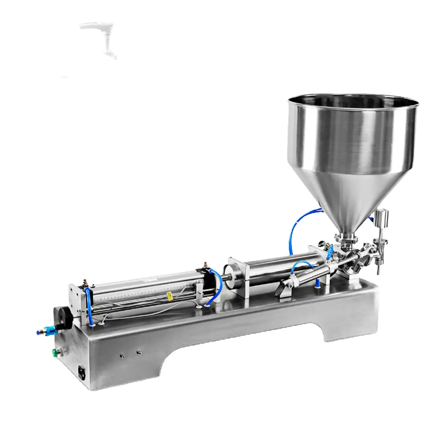 Yatay pnömatik sıvı dolum makinesi pnömatik çift kullanımlı macun dolum makinesi dolum makinesi 30L hazne paslanmaz çelik