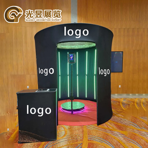 360 Photo Booth Phụ Kiện Màu Xanh Lá Cây màn hình xoắn ốc bao vây nền xách tay 360 Photo Booth Backdrop với LED ánh sáng - Product Image 3